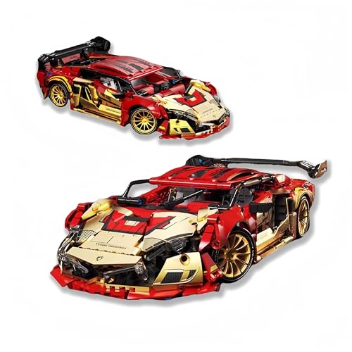 JVAVNE Technik Sportwagen Bausteine Set, Lambo Anime Rennauto Baukasten Spielzeug 1383 Teile, Sammelbare Super Auto Rennwagen Klemmbausteine, MOC Modell Bausatz Geschenk für Jugendliche Erwachsen von JVAVNE