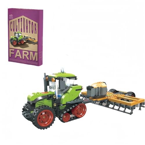 JVAVNE Technik Stadt Konstruction Traktor Bausteine Kit 415 Teile, Mini Feldgrubber Bauernhof Klemmbausteine Modell Kit, LKW Landwirtschaft Maschinen Bausatz Spielzeug Geschenk für Erwachsene Kinder von JVAVNE