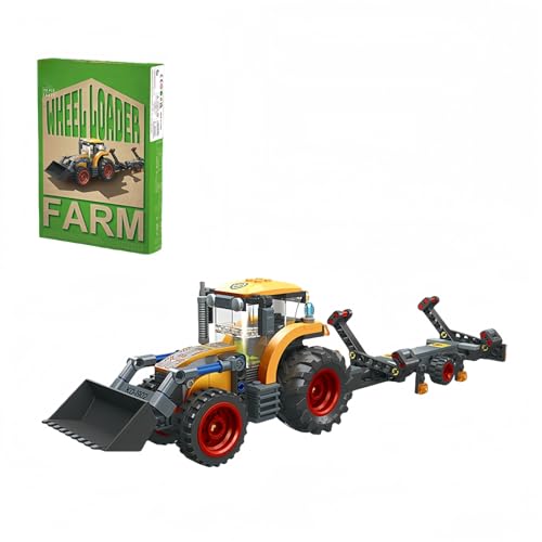 JVAVNE Technik Stadt Konstruktion Traktor Lader Bausteine Kit 250 Teile, Mini Frontseite Lader Bauernhof Klemmbausteine Modell Kit, Radlader Landmaschinen Spielzeug Geschenk für Erwachsene Kinder. von JVAVNE