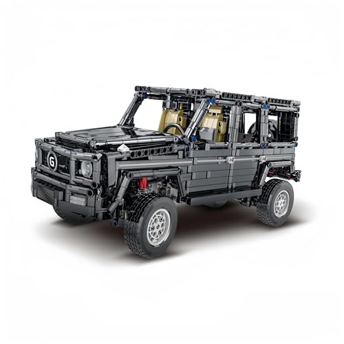 JVAVNE Technik Wrangler Auto Bausteine Set, Vehicle Spielzeu Auto Klemmbausteine, Modellbausatz Off-Road Geländewagen, Geschenk für Erwachsene und Teenager, Heim Büro Dekoration, Schwarze 1850 Teile von JVAVNE