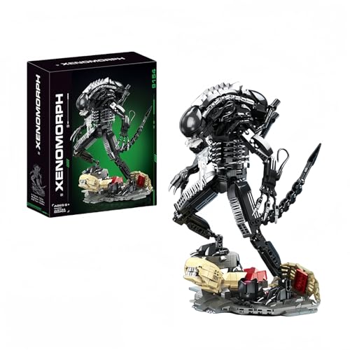 JVAVNE Technik Xenomorph Film Bausteine Set, kreatives Alien Action Figur Spielzeug Klemmbausteine Bausatz, Kompatibel mit Leg Modell Spielzeug Horror Thema Geschenk für Erwachsene Jungen 882 Teile von JVAVNE