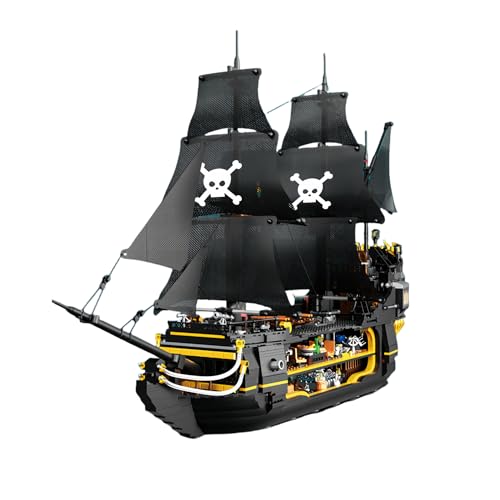 Phantom Dunkles Trugbild Piratenschiff Bausteine Set, Piratenschiff Spielzeug Klemmbausteine Kit 3399Teile, Mittelalterliches Wikingerschiff Boot Erwachsene Bausteine modell Set Alter 8 9 10 12 13 + von JVAVNE