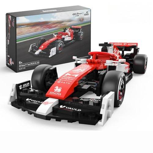 Technik Rennwagen Alfa Romeo Bausteine Set, 1:24 F1 C42 2022 Saison Modell Bausatz, 340 Teile Formel 1 Sportwagen Rennmodell Spielzeug, Supercar Fahrzeug Spielzeug Erwachsene Kinder Haus Dekoration von JVAVNE