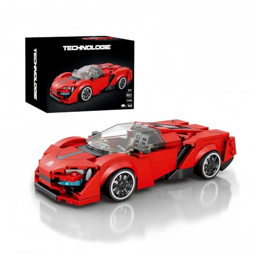 VizBrou Rennwagen Speed Champion Bausteine Set, 1:24 Lykan Hypersport Sportwagen Klemmbausteine Modell Kit, 301 Teile Kompatibel mit LEG Superauto Bausatz Spielzeug Geschenk für Erwachsene Kinder von JVAVNE