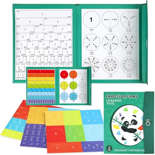 JVBAJV Bruchrechnen Material Magnetisch,Magnetische Bruchrechnen Material,Arithmetisches Lernspielzeug,Mathematik Ressourcen,Brüche Magnetisch für Kinder,Mathe Grundschule Material,Ab 7 Jahre von JVBAJV