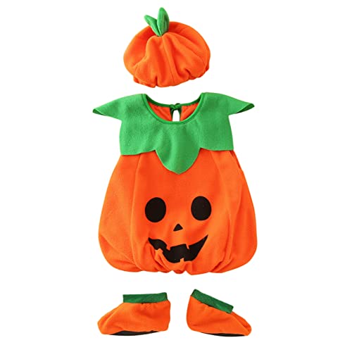 Neugeborene Baby Mädchen Kleidung Set Unisex Kürbis Halloween Kostüm Kinder Reißverschluss Fleece Langarm Strampler Jumpsuit mit Kapuze Streifen Strumpfhose 2 Stück Karneval Cosplay 0-24 Monate Neugeborene Baby Mädchen Kleidung Set Unisex Kürbis Halloween Kostüm Kinder Reißverschluss Fleece Langarm Strampler Jumpsuit mit Kapuze Streifen Strumpfhose 2 Stück Karneval Cosplay 0-24 Monate von JVHYANFUL