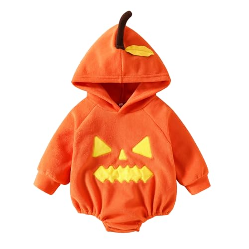 Neugeborene Baby Mädchen Kleidung Set Unisex Kürbis Halloween Kostüm Kinder Reißverschluss Fleece Langarm Strampler Jumpsuit mit Kapuze Streifen Strumpfhose 2 Stück Karneval Cosplay 0-24 Monate Neugeborene Baby Mädchen Kleidung Set Unisex Kürbis Halloween Kostüm Kinder Reißverschluss Fleece Langarm Strampler Jumpsuit mit Kapuze Streifen Strumpfhose 2 Stück Karneval Cosplay 0-24 Monate von JVHYANFUL