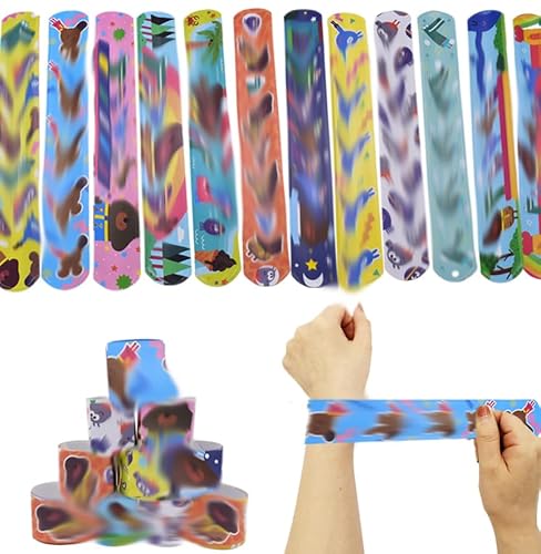 Armbänder Kinder 24Pcs Dug-gee Tiere Schnapparmband Slap Bands Wristband Party Bag Füllstoffe Slap Armbänder Für Kinder Jungen Mädchen Birthday Partybedarf Geschenke Spielzeug Wurfmaterial Karneval von JWKLYZH