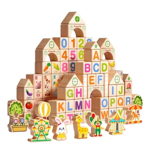 JWQFBC 100 Stück Stapelbausteine Aus Holz, Sensorisches Spielzeug Zum Lernen von Buchstaben, Zahlen Und Formen, Pädagogisches Spielzeug für Kinder, Fassverpackung JWQFBC 100 Stück Stapelbausteine Aus Holz, Sensorisches Spielzeug Zum Lernen von Buchstaben, Zahlen Und Formen, Pädagogisches Spielzeug für Kinder, Fassverpackung von JWQFBC