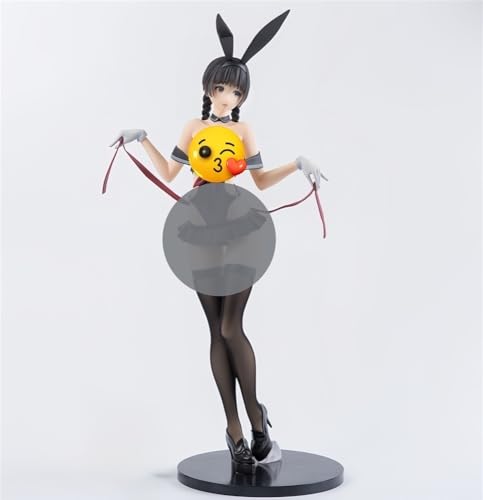 JWQWBRNL 17,7 Zoll Bunny Gir Ecchi Figur Anime Mädchen Figur, Waifu Figur, Hentaii Figur, Dekoration Ornamente Nime Sammlung Puppe Geschenk Modell Spielzeug (weiche Brust) von JWQWBRNL