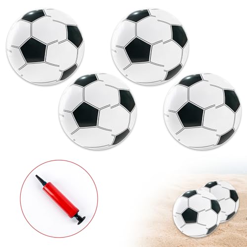 JWTRSVTY 4PCS Aufblasbarer Ball, Wasserball Aufblasbar, Aufblasbarer Strandball, Schwarz Weiß Wasserbälle Fußbälle, Für Sommer Strand Schwimmen Pool Sport von JWTRSVTY