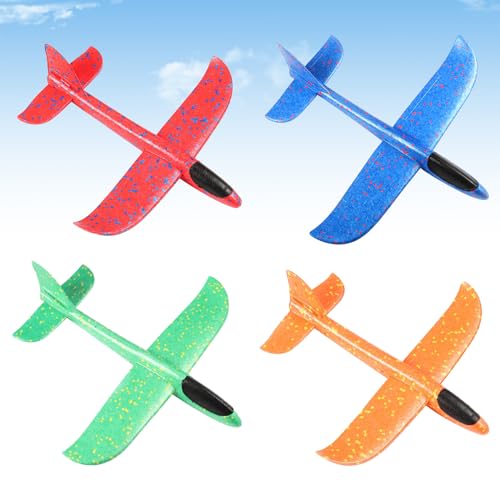 JWTRSVTY 4Pcs Große Segelflugzeug, 38cm Modell Schaum Flugzeug, Manueller Gleiter, Kinder Flugzeug Spielzeug Groß, Segelflugzeug Kinder Gross für Jungen Mädchen Geburtstagsgeschenk Outdoor Spiele von JWTRSVTY