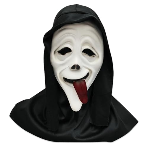 JWTRSVTY Ghostface Maske Halloween, Halloween Gespenst Gesichtsmaske, Geisterschrei Maske, Halloween Horror Vollkopfmaske, Halloween Kostüm zubehör, für Halloween Karneval Kostüm Partys von JWTRSVTY