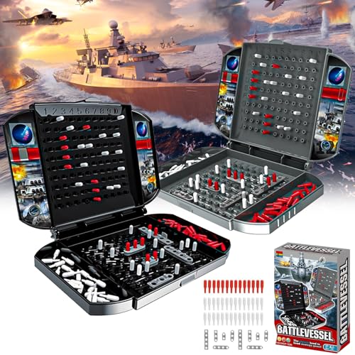 JWTRSVTY Strategie Brettspiel Seeschlacht, Schiffe Versenken Spiel, Battleship Klassisches Brettspiel, Seeschlacht Spielzeug Puzzle Strategie Brettspiel für Kinder ab 4 Jahren von JWTRSVTY