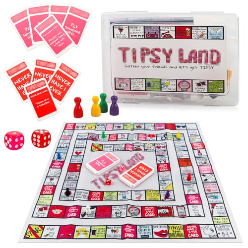 JWTRSVTY Tipsy Land Party Board Game, Interaktive Trinkbrettspiele für Erwachsene, 2025 Neues Lieblings Party Brettspiel, Wahrheit Und Pflicht Spiel, für Einsatz Bars, Partys und Konzerten JWTRSVTY Tipsy Land Party Board Game, Interaktive Trinkbrettspiele für Erwachsene, 2025 Neues Lieblings Party Brettspiel, Wahrheit Und Pflicht Spiel, für Einsatz Bars, Partys und Konzerten von JWTRSVTY