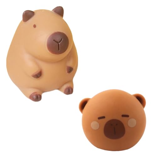 2 Stück Dekompressions Capybara, Squishy Capybara, Kreatives Dekompressions Braun Capybara Spielzeug, Capybara Fidget Toy, Stressbälle, Anti Stress Spielzeug für Erwachsene und Kinder von JXADVOK