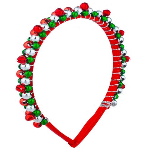 JXADVOK 2 Stück Weihnachts Kopfschmuck,Weihnachtsstirnband,Weihnachtskopf Schmuck,Weihnachten Haarschmuck mit Glöckchen Weihnachtsdekorationen für Kinder und Erwachsene,Weihnachtsstirnband Rot Grün von JXADVOK