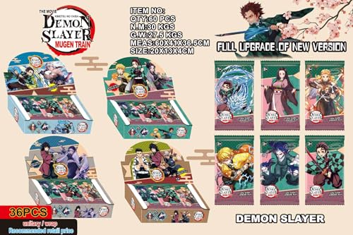 Demonnslayer Karten, 252 PCS Sammelkarten Anime Karten Collector's Edition Karten Cartoon Karte Box Honor Anime Spielkarten Karikatur Games Karten Seltene Card Pack Geburtstagsgeschenk für Kinder von JXBBAAC