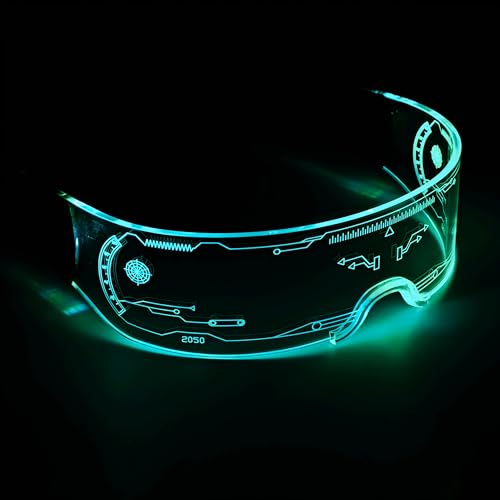 JYB Hopefuture LED Cyberpunk leuchtende Brille, Halloween Christmas Decoration Party Bunte Technologie EL Kaltlichtlinsenbrille (Hoffnung) von JYB Hopefuture