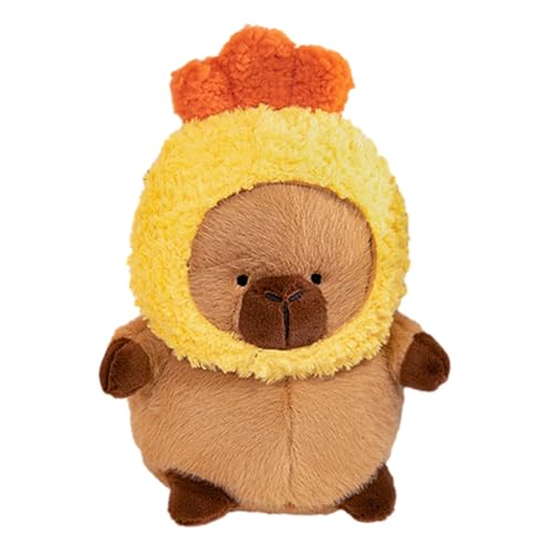 JYITO Home Decor Capybara-Kissen, tragbares Meerschweinchen-Spielzeug für Kinder, Rucksackspielzeug mit Sound Schildkröte aus Plüsch, Capybara, langlebig, weiche Plüschpuppe mit Schildkröten-Rucksack, von JYITO