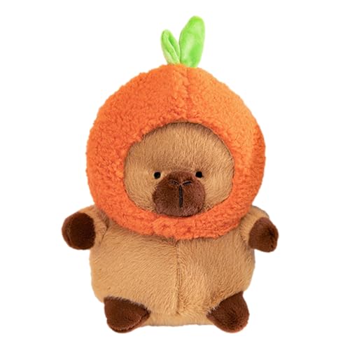 JYITO Home Decor Capybara-Kissen, tragbares Meerschweinchen-Spielzeug für Kinder, Rucksackspielzeug mit Sound Schildkröte aus Plüsch, Capybara, langlebig, weiche Plüschpuppe mit Schildkröten-Rucksack, von JYITO