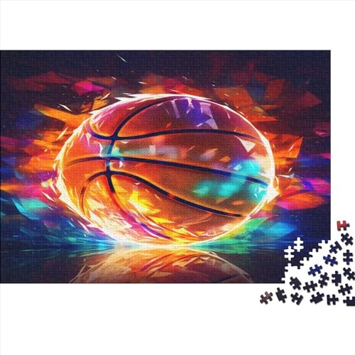 1000 Teile Basketball-Puzzle für Erwachsene und Kinder, kreatives rechteckiges Puzzle, Holzpuzzle, lustiges Lernspielzeug, 1000 Teile (75 x 50 cm) von JYJLRJ