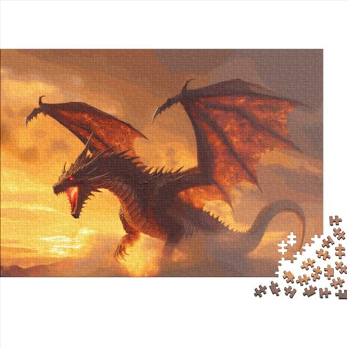 1000 Teile Puzzle Drache fliegendes Puzzle für Erwachsene Holzbrettpuzzles herausforderndes Spiel 1000 Teile (75 x 50 cm) von JYJLRJ