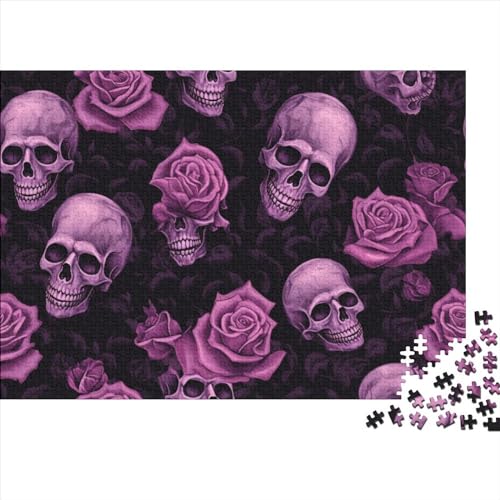 1000 Teile Puzzle Gothic Skull Puzzles für Erwachsene Holzbrettpuzzles Anspruchsvolles Spiel 1000 Teile (75x50cm) von JYJLRJ