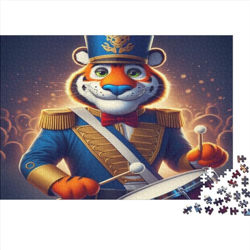 1000 Teile Puzzle Tiger Trommeln für Erwachsene Kinder Holzpuzzle Lernspielzeug 1000 Teile (75x50cm) von JYJLRJ