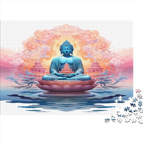 1000 Teile Puzzles Figur des Buddha Holzpuzzles Herausforderndes Spiel Quadratische Puzzles für Erwachsene und Kinder 1000 Teile (75 x 50 cm) von JYJLRJ