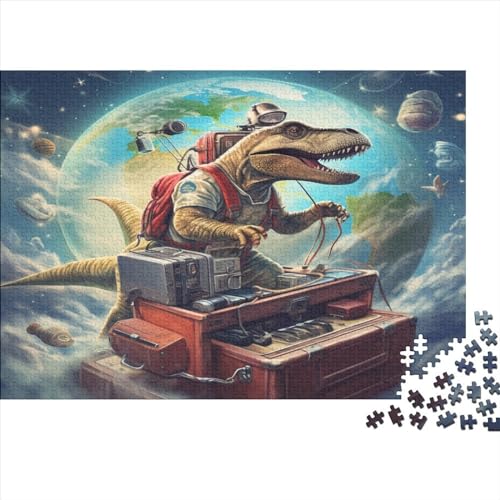 1000-teiliges Puzzle, Dinosaurier-Reisepuzzle für Erwachsene, Holzpuzzle, Lernspiel für Erwachsene, Kind, 1000 Teile (75 x 50 cm) von JYJLRJ