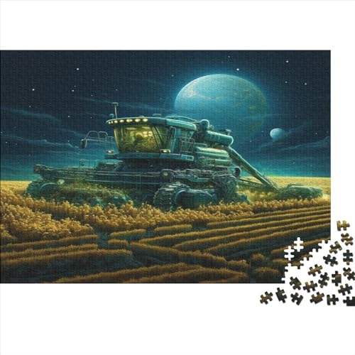 1000-teiliges Puzzle, großer Traktor für Erwachsene, Kinder, Holzpuzzle, Lernspielzeug, 1000 Teile (75 x 50 cm) von JYJLRJ