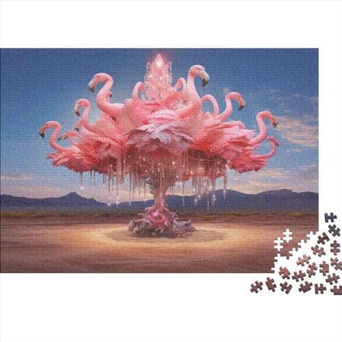 1000-teiliges Puzzle, rosa Flamingo-Puzzles für Erwachsene, Holzpuzzle, Lernspiel für Erwachsene und Kinder, 1000 Teile (75 x 50 cm) von JYJLRJ