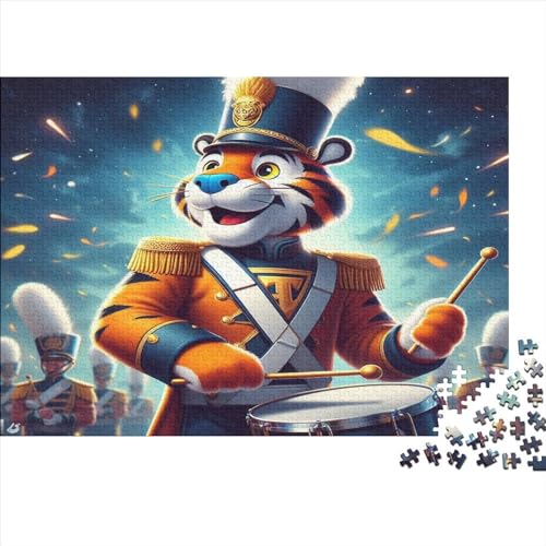 1000-teiliges Puzzle für Erwachsene, Tiger-Trommeln, Holzpuzzle, Familienunterhaltungsspielzeug, 1000 Teile (75 x 50 cm) von JYJLRJ