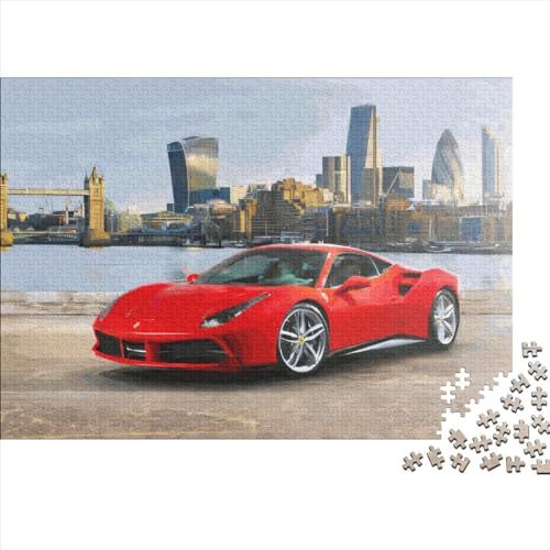 1000-teiliges Puzzle mit Sportwagen für Erwachsene, kreatives rechteckiges Holzpuzzle, Geschenk für Freunde und Familie, 1000 Teile (75 x 50 cm) von JYJLRJ