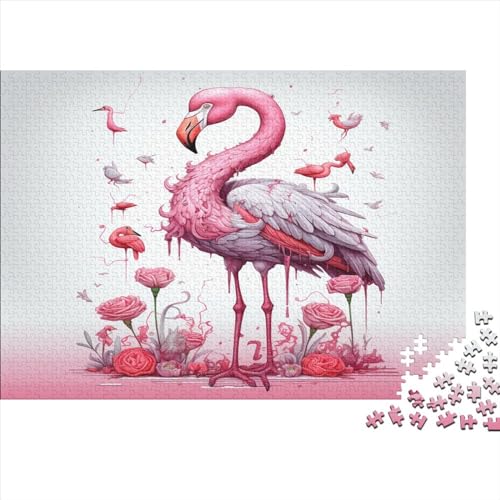 1000-teiliges rechteckiges Puzzle für Erwachsene, rosa Flamingo, kreative Puzzle-Herausforderung, Spielzeugpuzzle, 1000 Teile (75 x 50 cm) von JYJLRJ