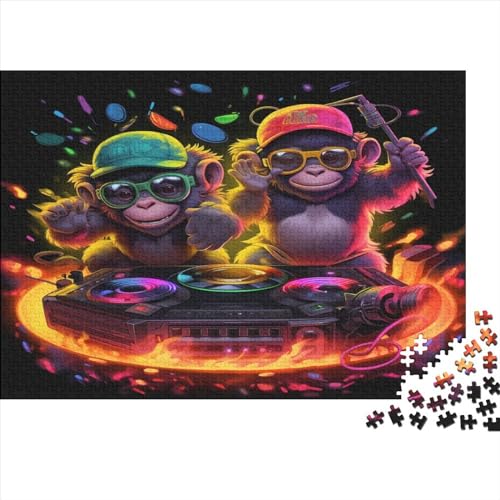 300-teiliges Puzzle für Erwachsene, DJ Gorilla Gifts, kreative rechteckige Puzzles, Holzpuzzle 300 Teile (40 x 28 cm) von JYJLRJ