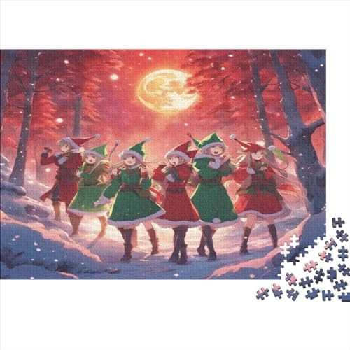 500-teiliges Puzzle für Erwachsene, Weihnachtsmädchen-Geschenke, kreative rechteckige Puzzles, Holzpuzzle 500 Teile (52 x 38 cm) von JYJLRJ