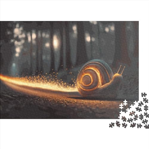 500-teiliges Puzzle für Erwachsene, schnelle Schnecke, Holzpuzzle, Familienunterhaltungsspielzeug, 500 Teile (52 x 38 cm) von JYJLRJ