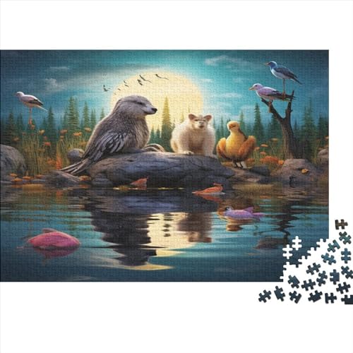 Illustrationen Tiere Holzpuzzle für Erwachsene 300 Teile Rechteckiges Puzzle Geschenke für Erwachsene Spiel 300 Teile (40 x 28 cm) von JYJLRJ