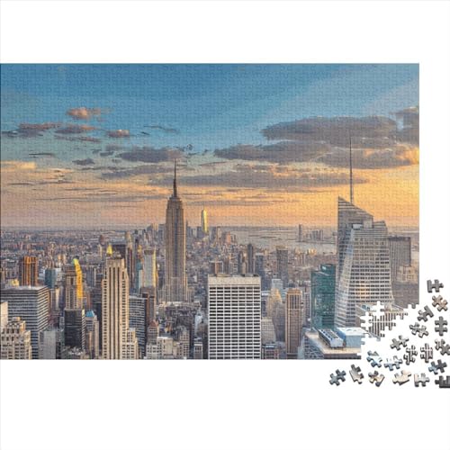 Puzzle für Erwachsene, New York City, 1000 Teile, Holzpuzzle für Kinder ab 12 Jahren, anspruchsvolles Spiel, 1000 Teile (75 x 50 cm) von JYJLRJ