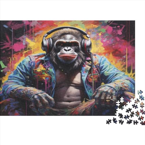 Puzzle für Kinder, DJ Gorilla, 1000 Teile, Holzpuzzle für Erwachsene und Kinder, Challenge Family, 1000 Teile (75 x 50 cm) von JYJLRJ