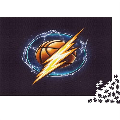 Puzzles 300 Teile für Erwachsene, Basketball-Flammen-Puzzles für Erwachsene, 300 Teile (40 x 28 cm) von JYJLRJ