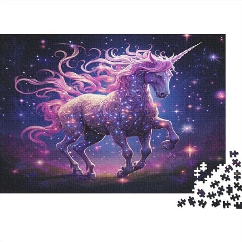 Unicorn Gifts 500-teiliges Puzzle für Erwachsene – Holzpuzzles – Entspannungspuzzlespiele – Denksport-Puzzle 500 Teile (52 x 38 cm) von JYJLRJ