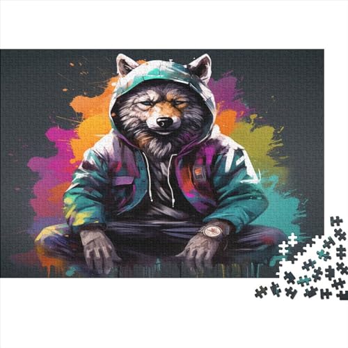 Wolf Gifts 500-teiliges Puzzle für Erwachsene – Holzpuzzles – Relax-Puzzlespiele – Denksport-Puzzle 500 Teile (52 x 38 cm) von JYJLRJ