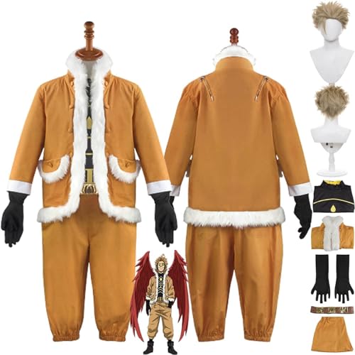 JYMTYCWG Anime My Hero Academia Hawks Cosplay Kostüm Outfit Keigo Takami Uniform Jacke Hose Perücke Komplettset Halloween Karneval Party Dress Up Anzug für Fans von JYMTYCWG
