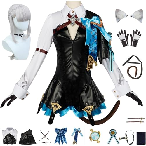 JYMTYCWG Genshin Cosplay Navia Cosplay Kleid Genshin Impact Kostüm für Halloween, Bühnenspiel, Party von JYMTYCWG