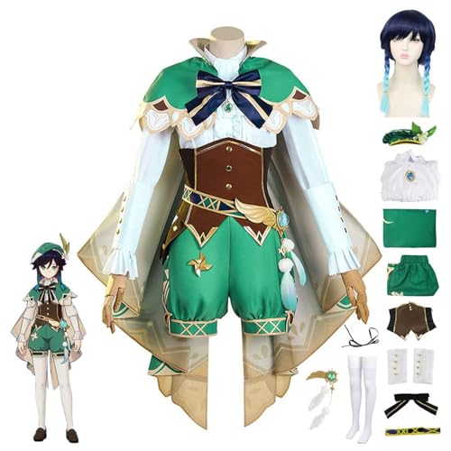 JYMTYCWG Genshin Impact Venti Cosplay Kostüm Venti Cosplay Outfits Genshin Impact Cosplay Erwachsene Cosplay Kostüm für Halloween Für Fans von JYMTYCWG