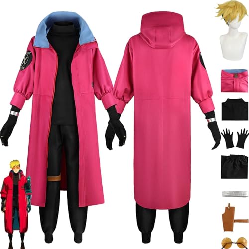 JYMTYCWG Vash the Stampede Costume Cape Trench Trigun Vash Cosplay Outfit Uniform Halloween Men For Fans von JYMTYCWG