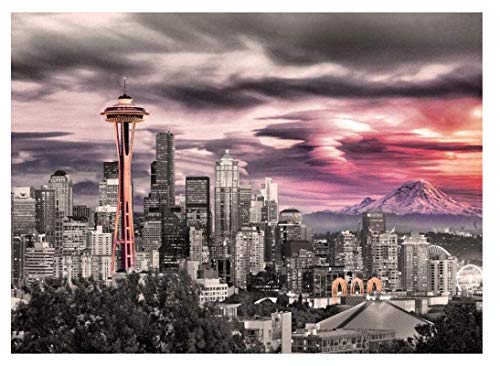 JYSHC 1000-Teiliges Puzzle Seattle City Skyline Puzzle Nz20Ya von JYSHC